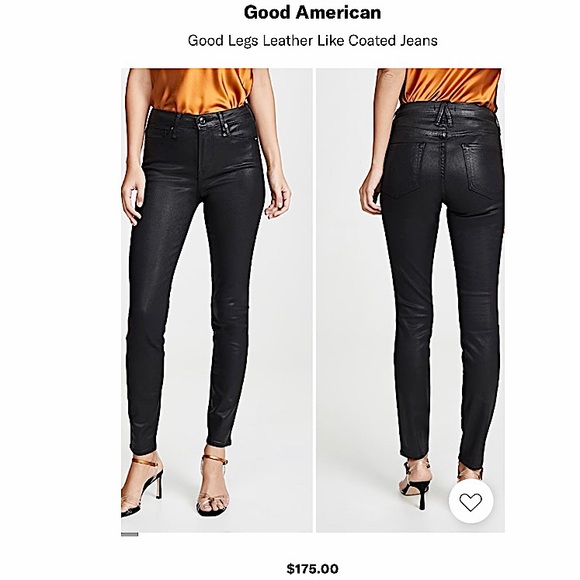Good American High Rise Leather Like Coated Jeans - Picture 3 of 10